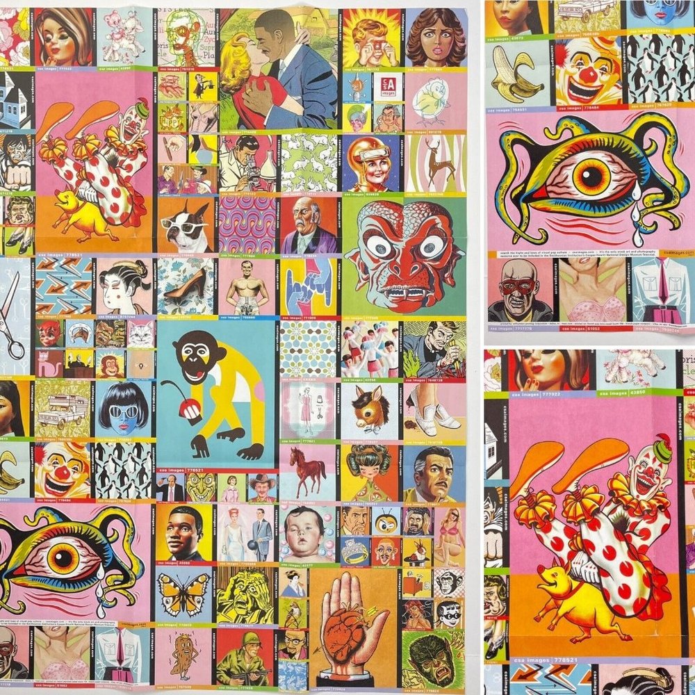 Pop Culture Graphic Stock Vtg French Paper CSA Fold Out Promo Poster Designer